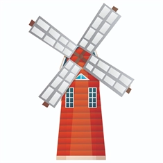 At the Farm Theme Windmill Transparent Sticker